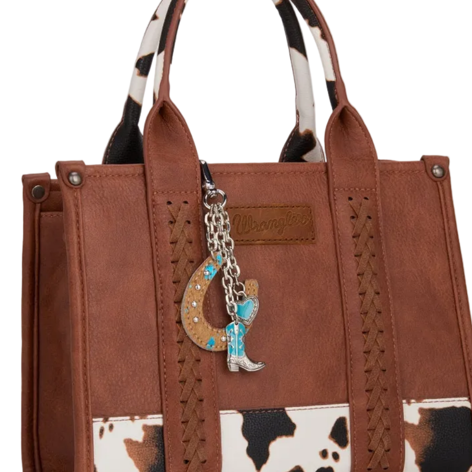 Wrangler Western Cowhide Horseshoe Bag Charm