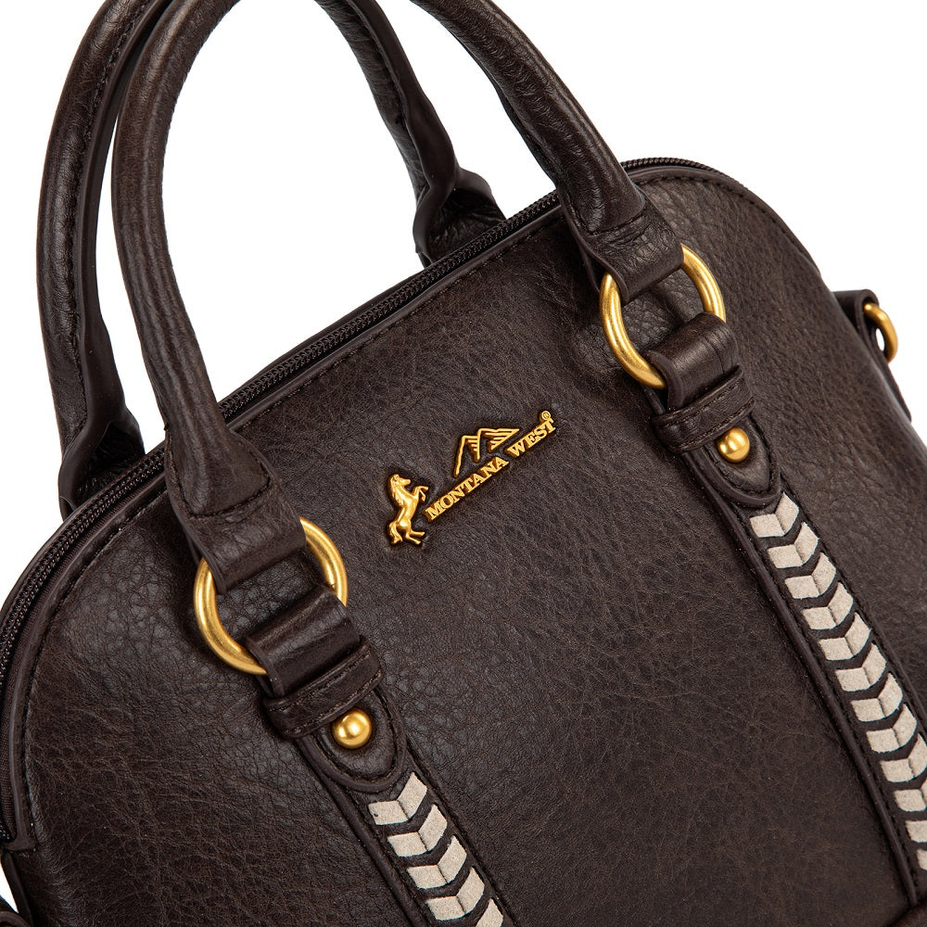 Montana West Whipstitch Dome Satchel Bag