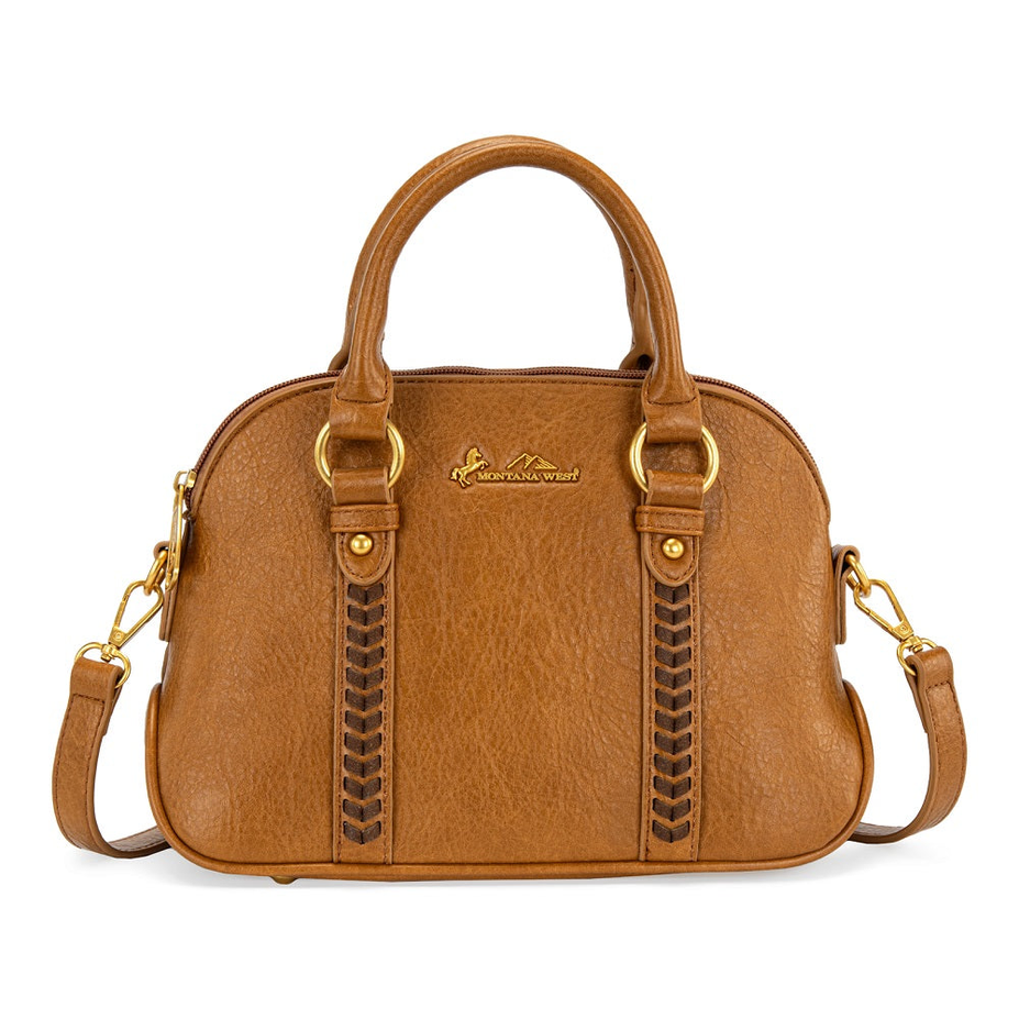 Montana West Whipstitch Dome Satchel Bag