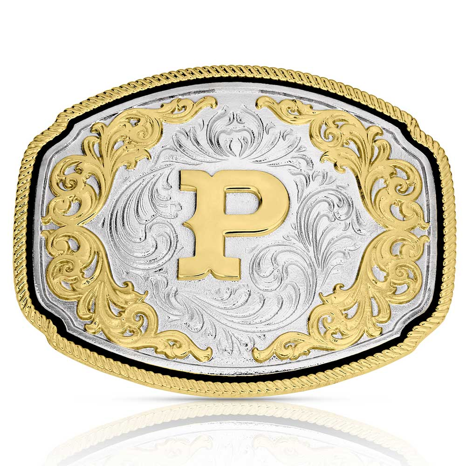 Western Initial Buckle - Style P