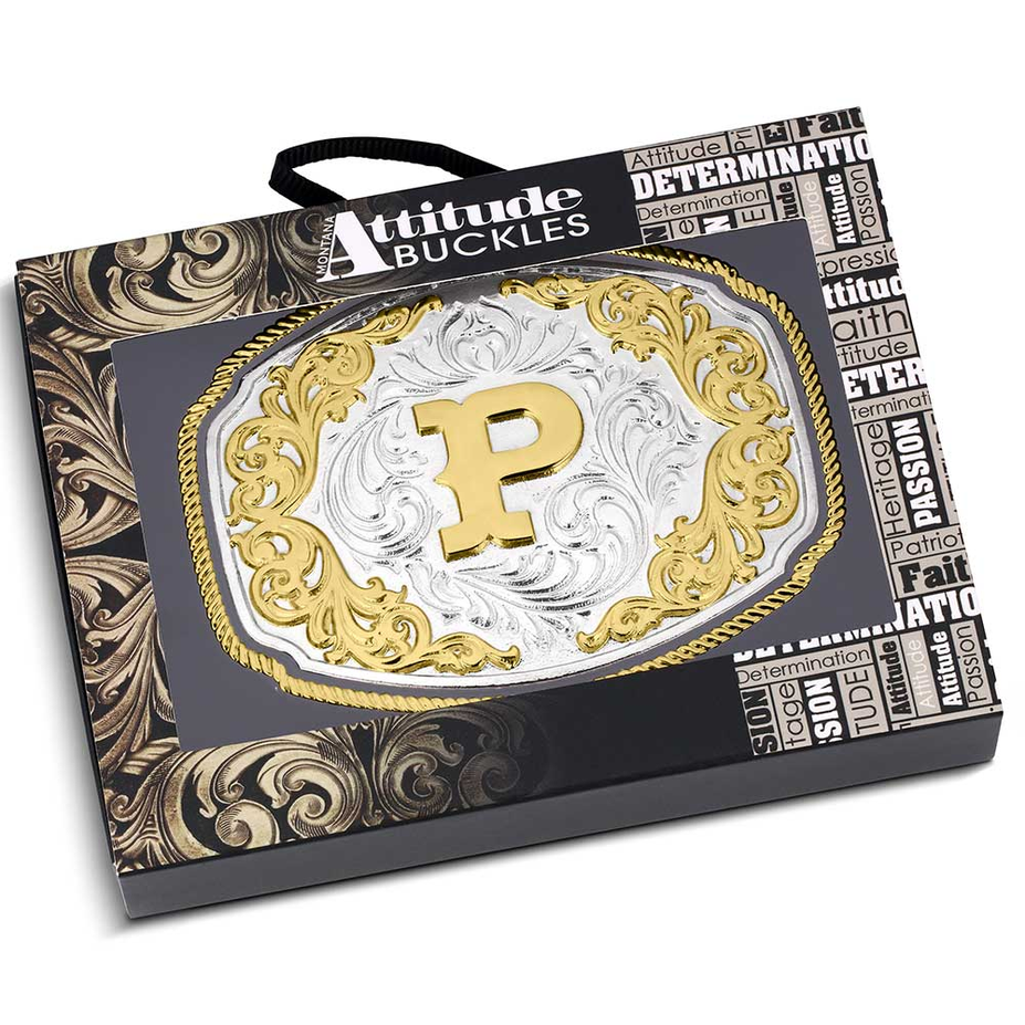 Western Initial Buckle - Style P