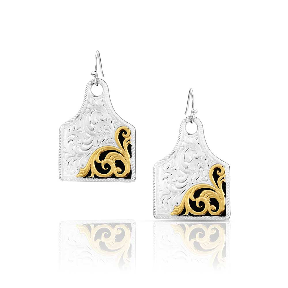 Rural Route Cow Tag Earrings