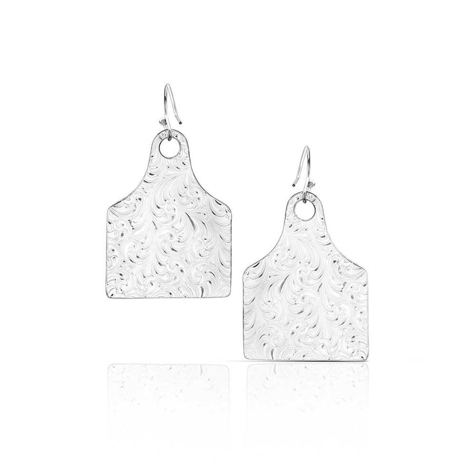 Rural Route Cow Tag Earrings