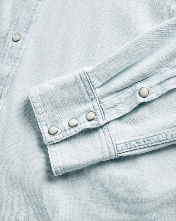 Men's Denim Long Sleeve Pearl Snap