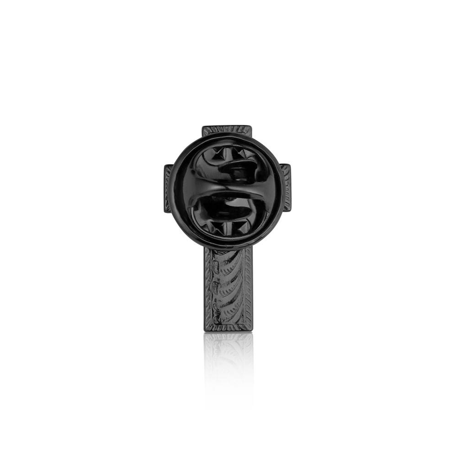 Dark Engraved Cross Pin