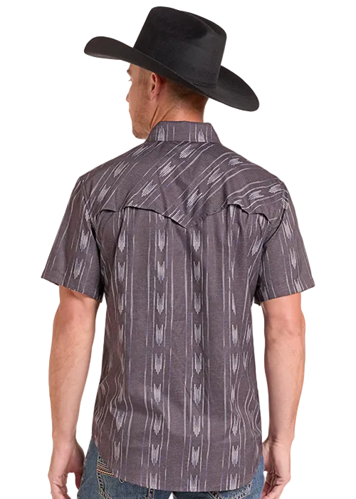 Tek Stripe Short Sleeve Printed Snap Shirt