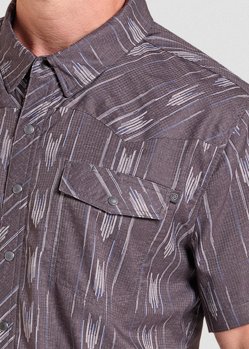 Tek Stripe Short Sleeve Printed Snap Shirt