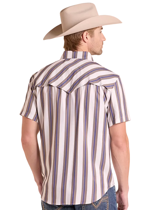Tek Stripe Short Sleeve Printed Snap Shirt