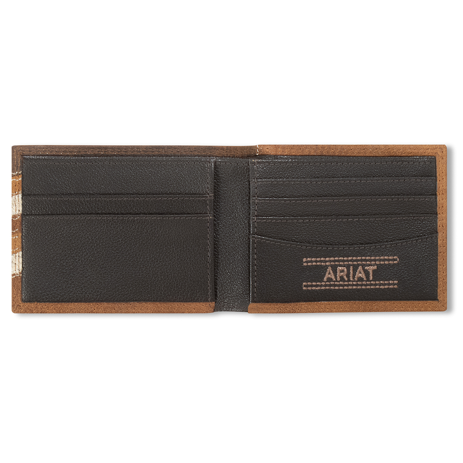 Ariat Chevron Patchwork Tan Leather Bifold Wallet