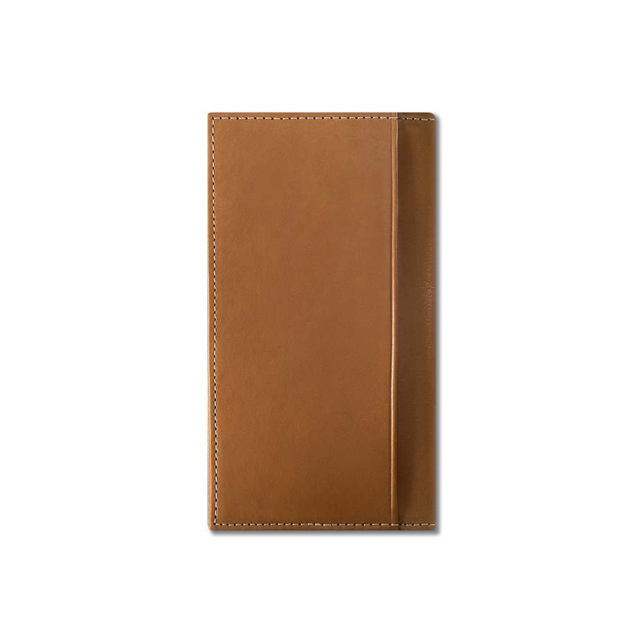 Tan Basketweave Floral Leather Rodeo Wallet