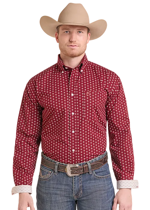 Men's Long Sleeve 1 Pocket Button Shirt