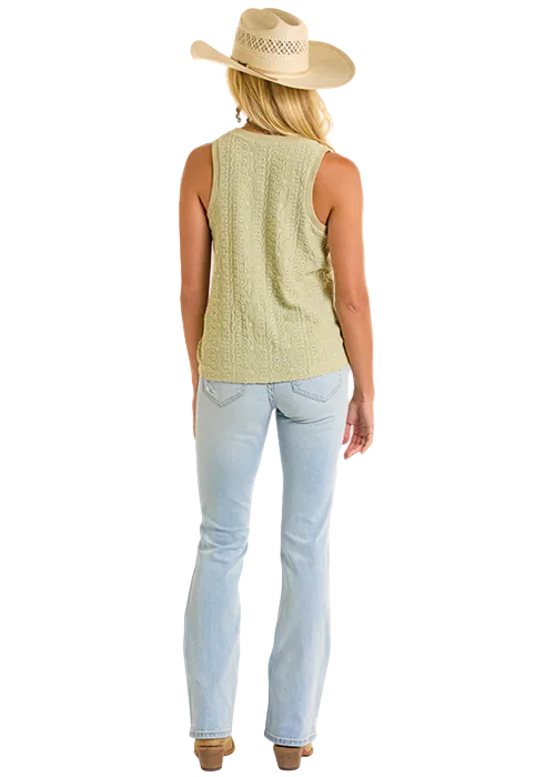 Rock & Roll Denim Women's Sage Knit Tank with Raised Design