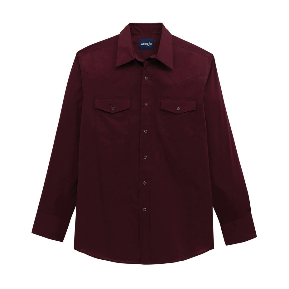 Western Dress Western Solid Shirt Burgundy