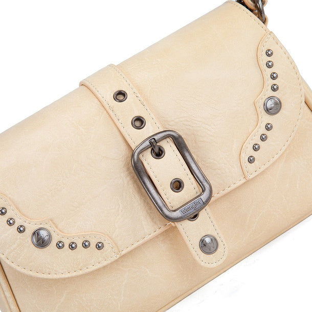 Wrangler Western Buckle Studded Shoulder Crossbody Bag