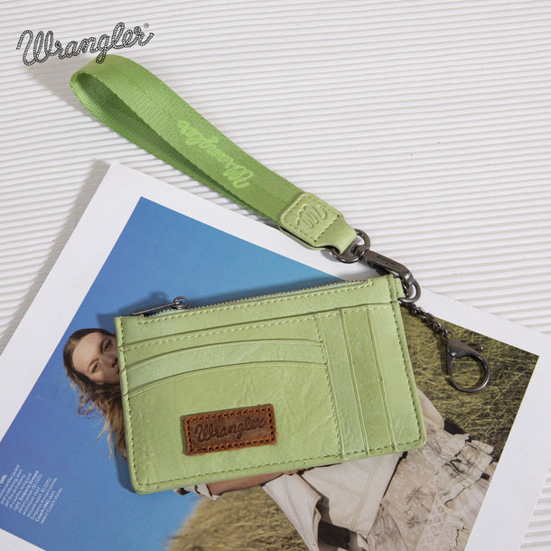 Wrangler Light Green Key Chain Wristlet Card Wallet
