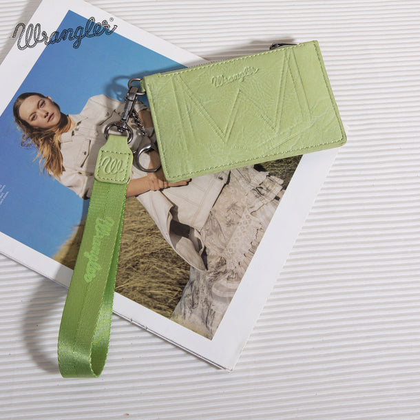 Wrangler Light Green Key Chain Wristlet Card Wallet