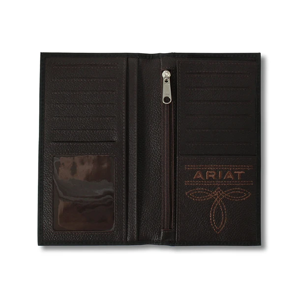 Ariat Mens Rodeo Wallet Embossed Logo Black