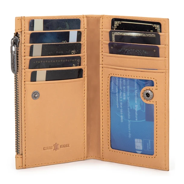Wrangler Genuine Leather RFID Wallet – Tan