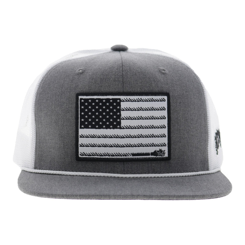 Hooey Liberty Roper Grey/White Trucker Snapback Hat