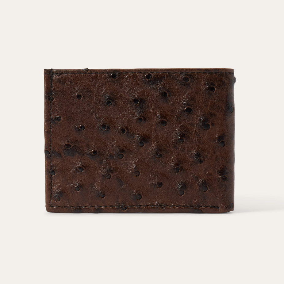 Stetson Ostrich Bi-Fold Wallet - Mocha Brown