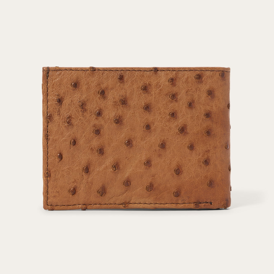 Stetson Ostrich Bi-Fold Wallet in Antique Cognac