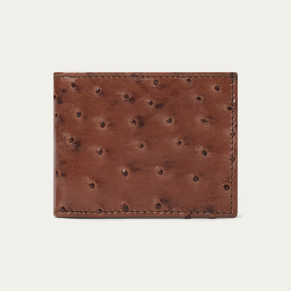 Stetson Ostrich Bi-Fold Wallet - Kango Cognac