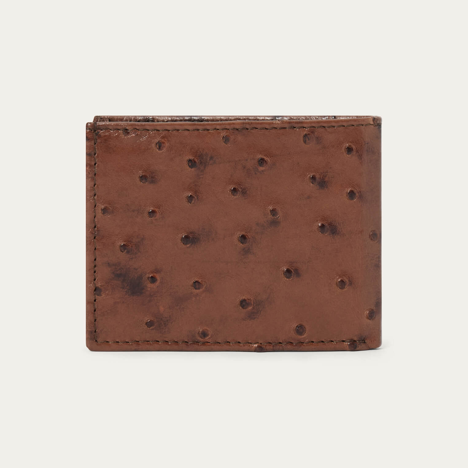 Stetson Ostrich Bi-Fold Wallet - Kango Cognac