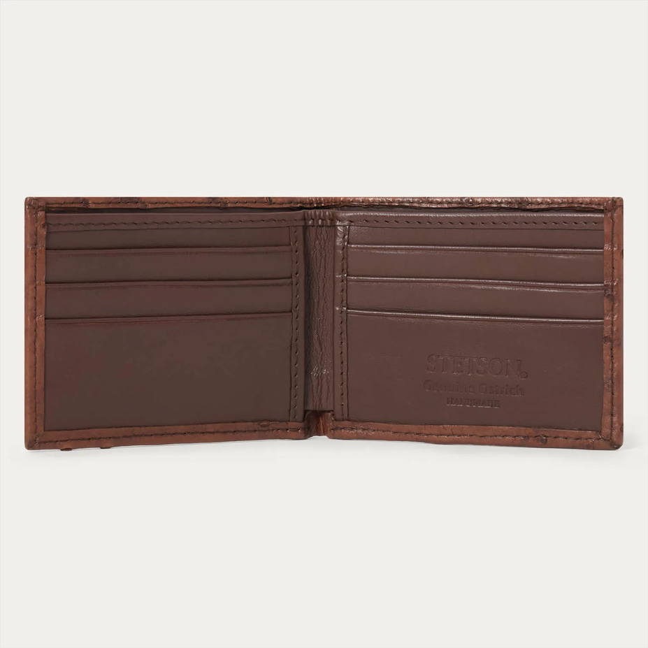 Stetson Ostrich Bi-Fold Wallet - Kango Cognac