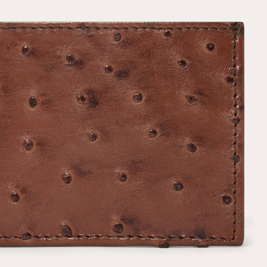 Stetson Ostrich Bi-Fold Wallet - Kango Cognac