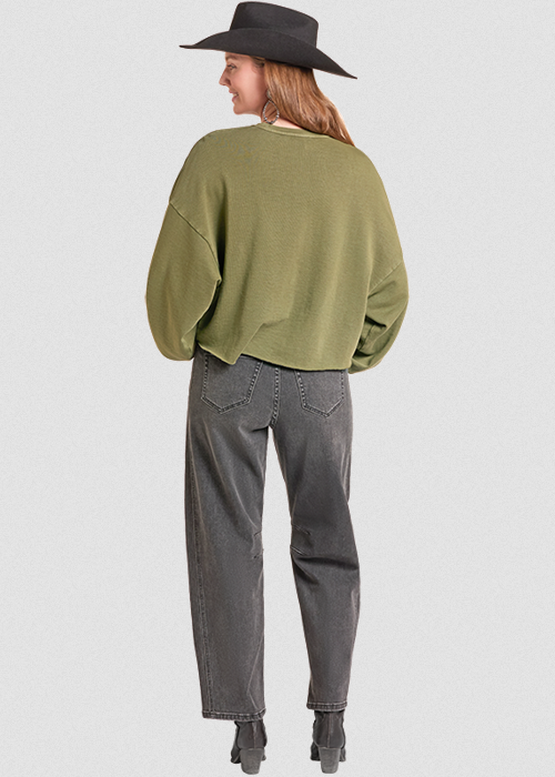 Olive Studded Sweatshirt