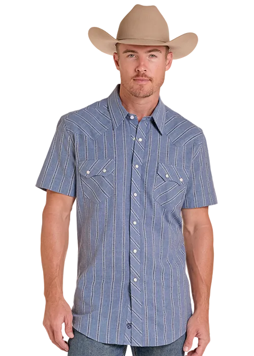 Dobby Yarn Dye Short Sleeve Snap Shirt