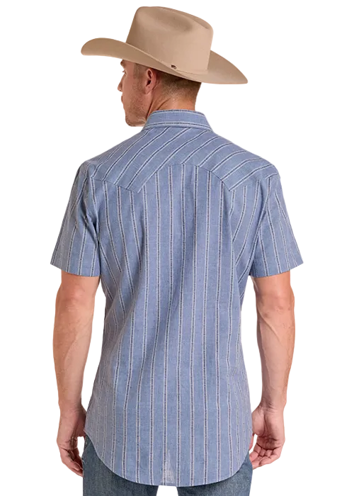 Dobby Yarn Dye Short Sleeve Snap Shirt