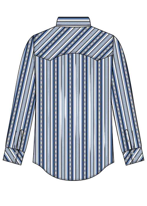 Stripe Printed LS Snap Shirt