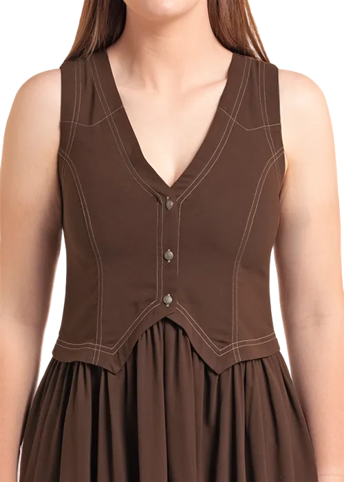 Brown Vest Dress