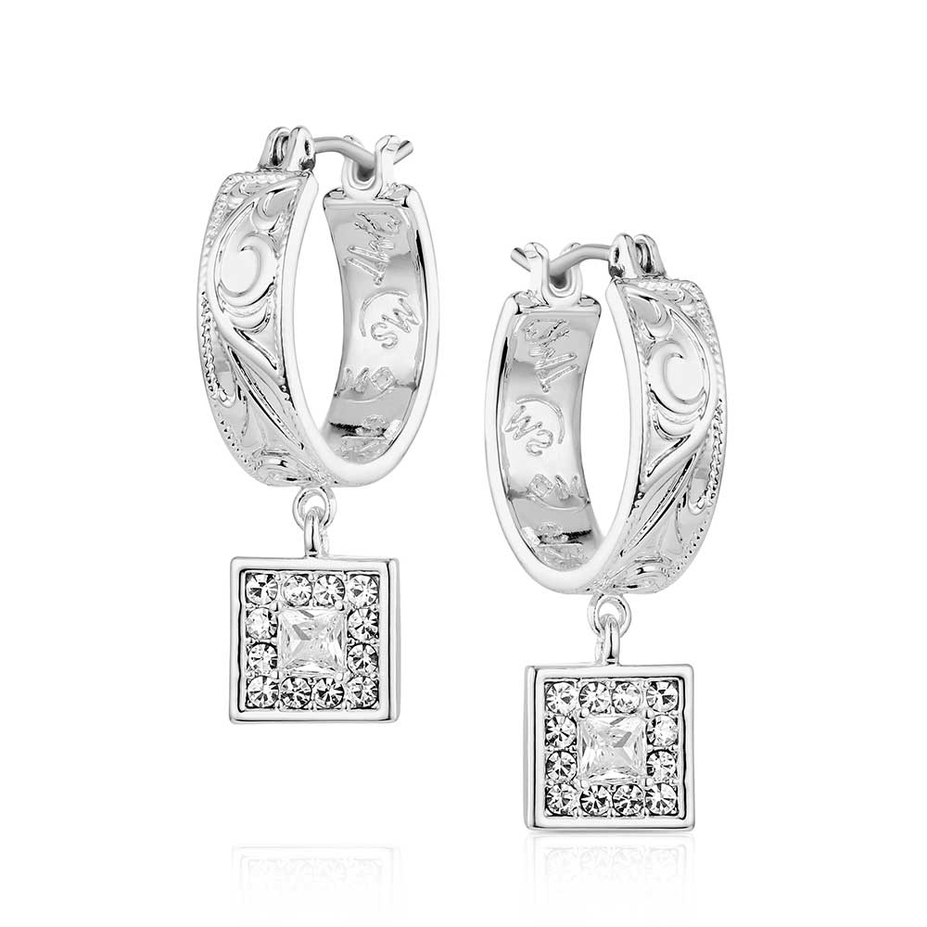 Desert Whirl Engraved Hoop Earrings