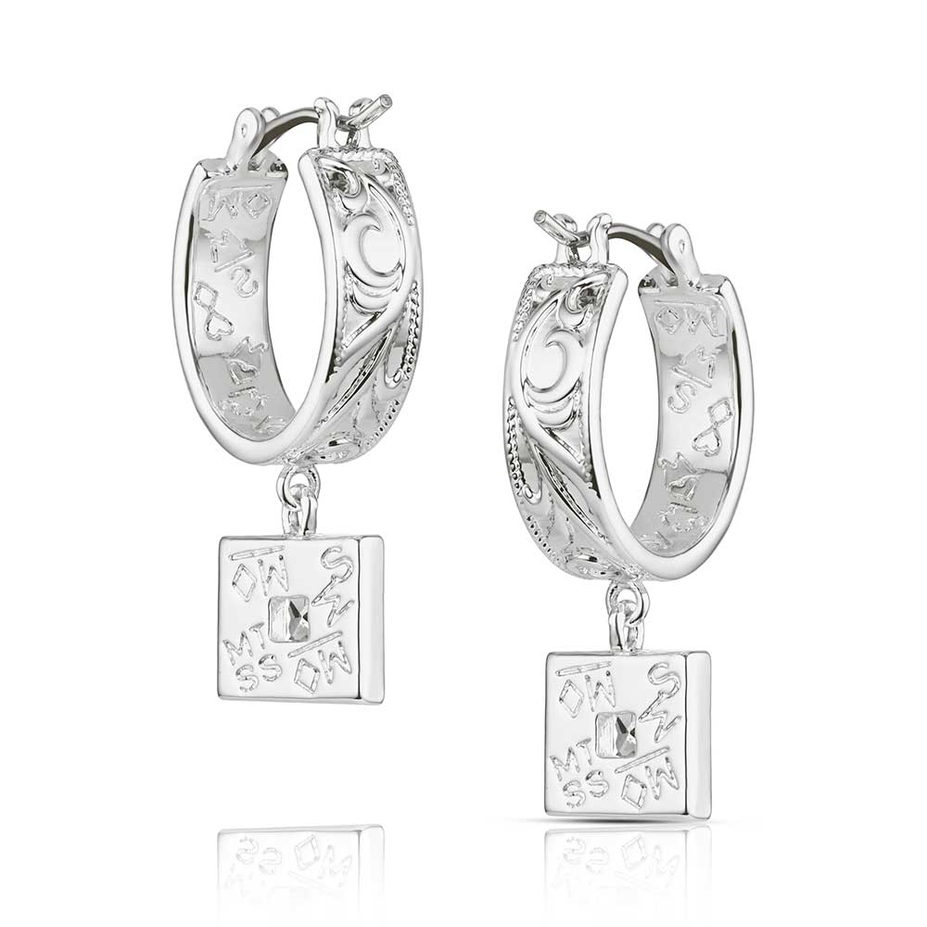 Desert Whirl Engraved Hoop Earrings