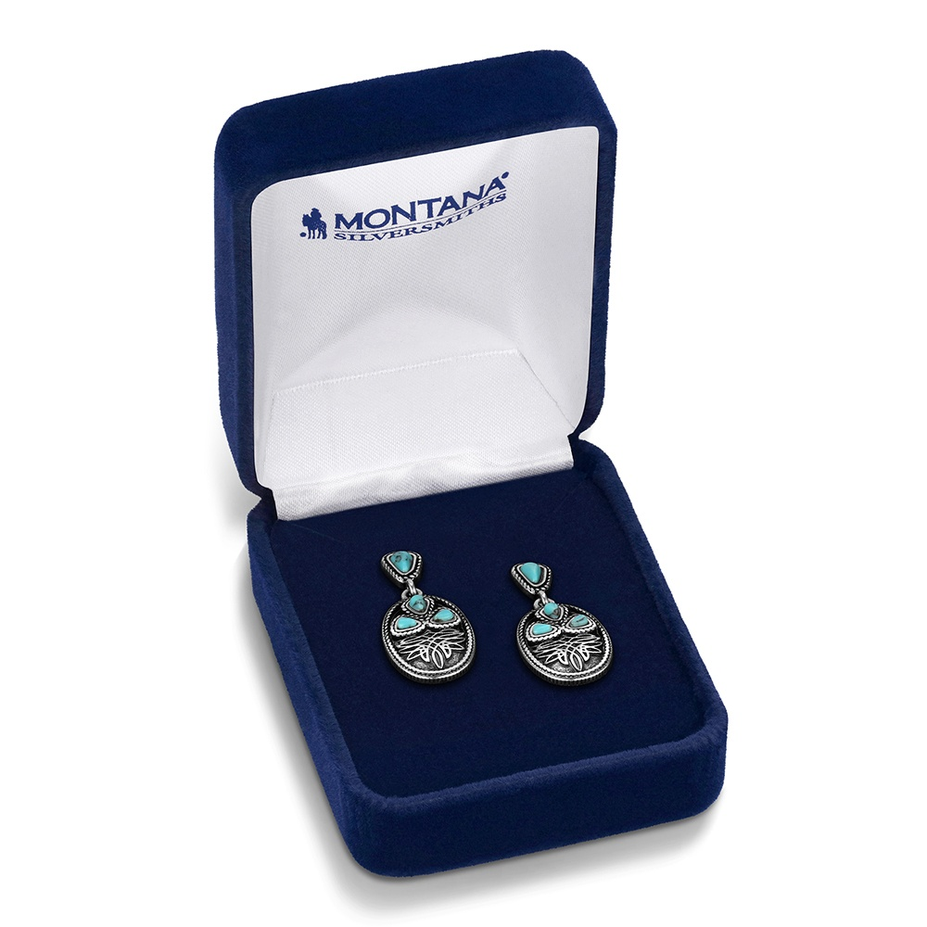 Boot Stitch Turquoise Earrings