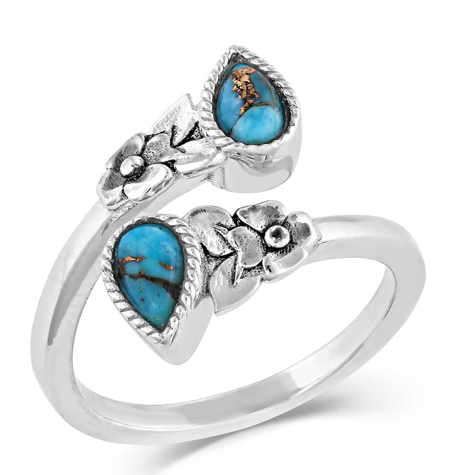 Heirloom Petals Turquoise Wrap Ring
