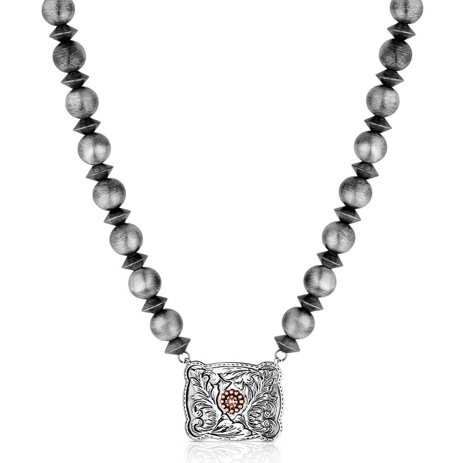 Cowgirl Pearls Buckle Necklace