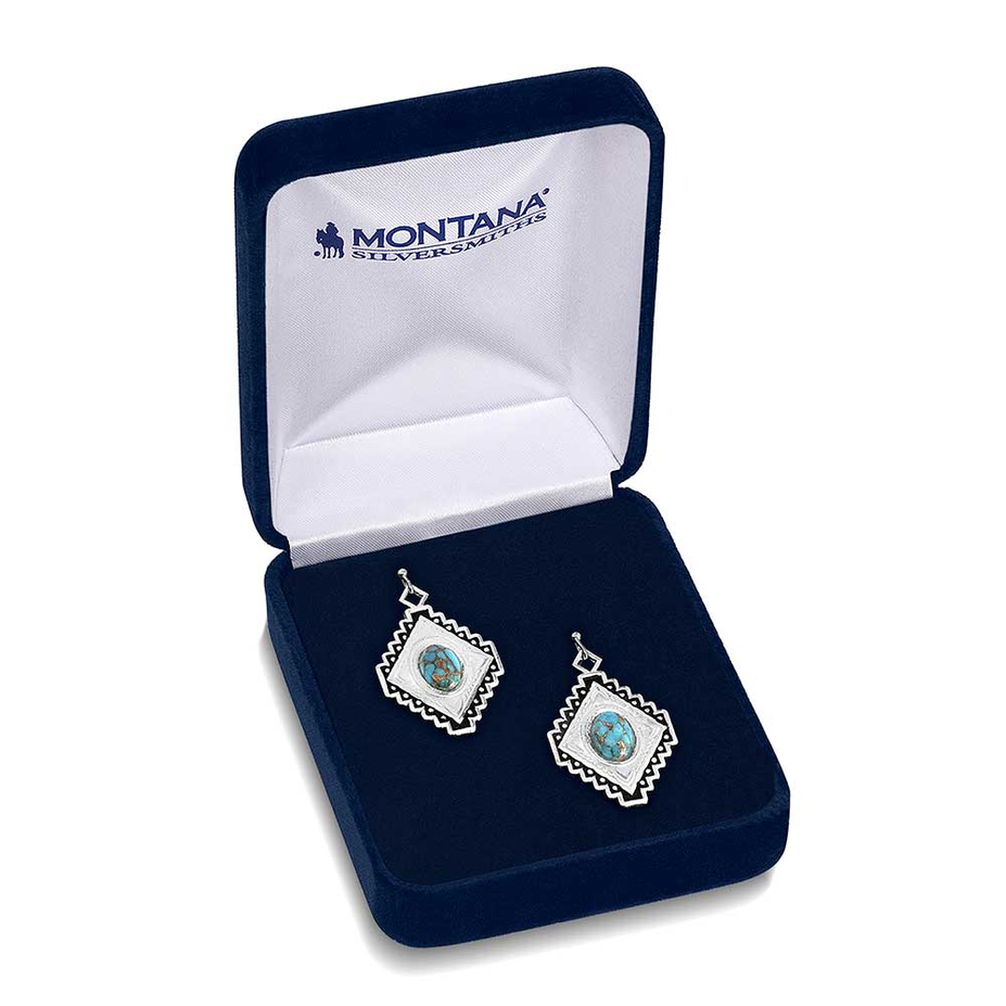 Diamond of the West Turquoise Earrings
