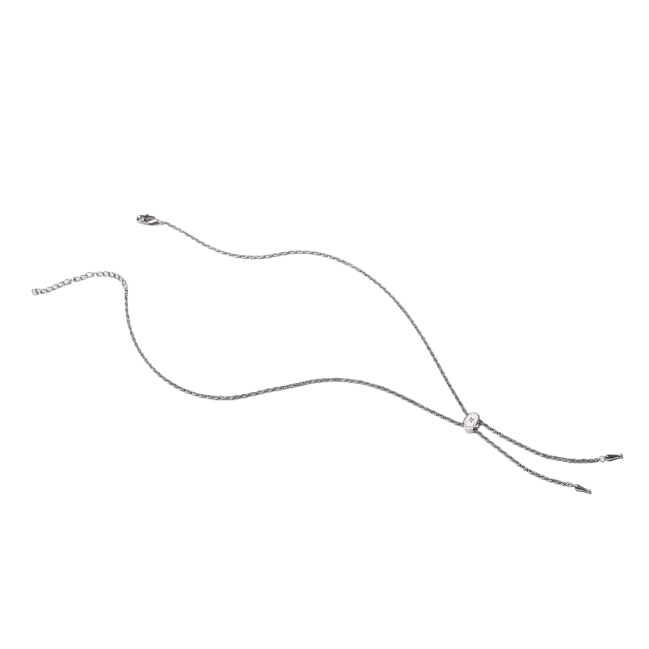 Annley Bolo Tie Necklace Silver