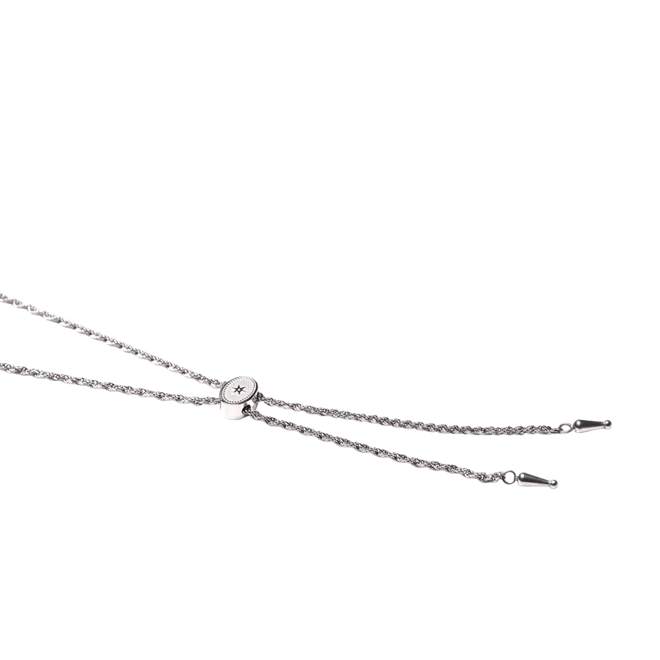 Annley Bolo Tie Necklace Silver
