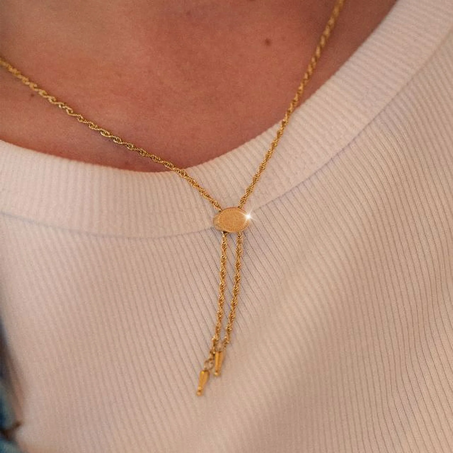 Annley Bolo Tie Necklace Gold