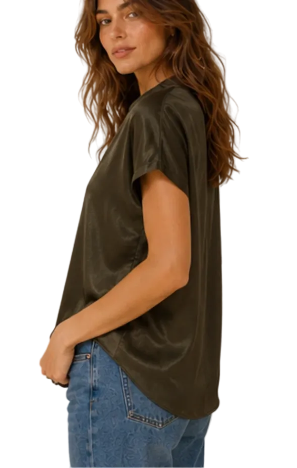 Silky Split Neck Blouse