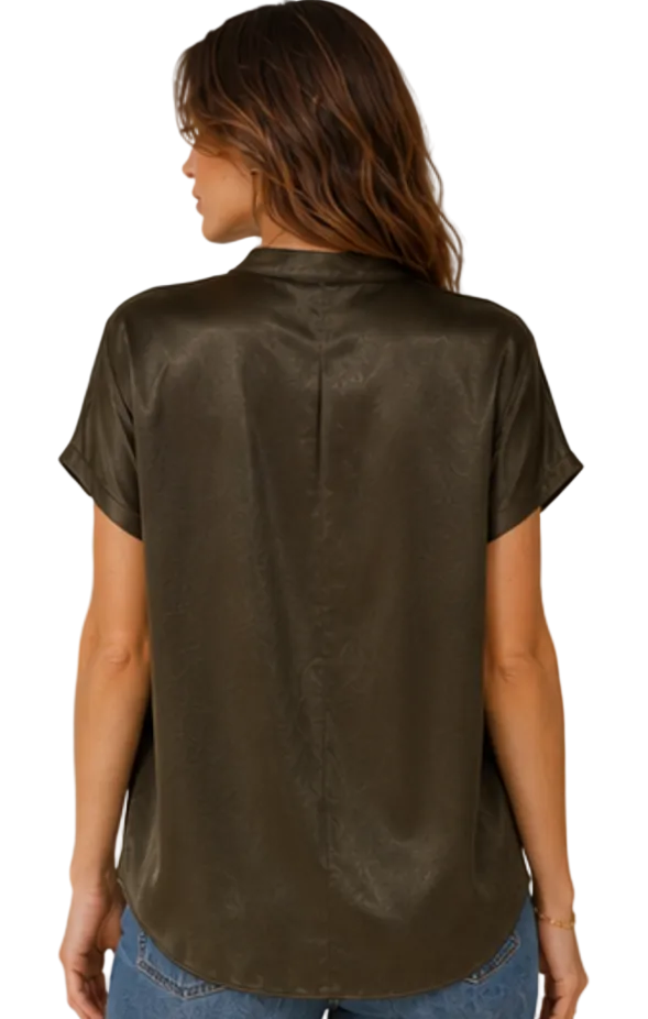 Silky Split Neck Blouse