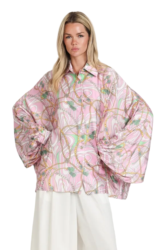 Equestrian Print Blouse OSFA