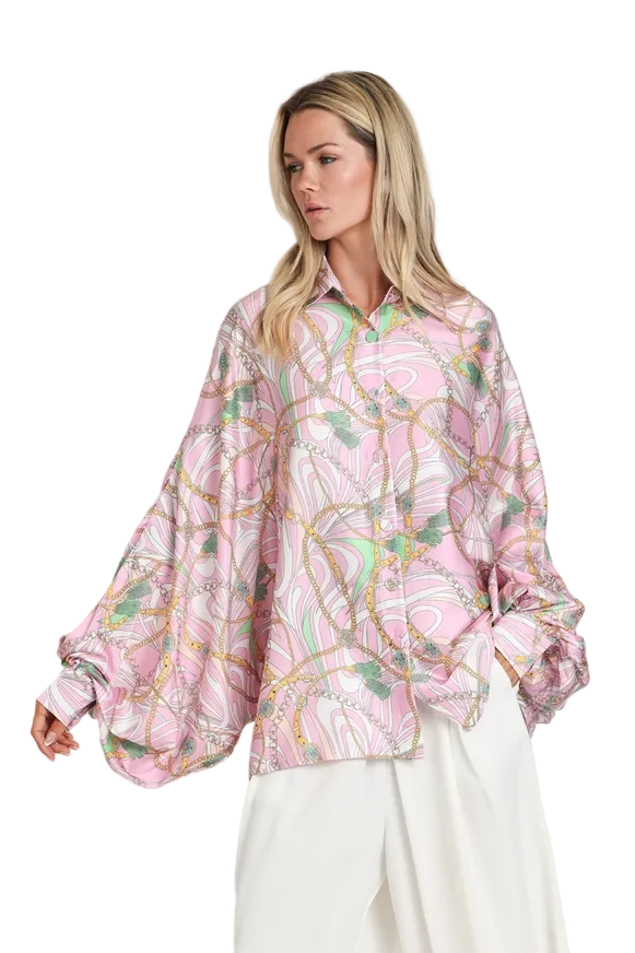 Equestrian Print Blouse OSFA