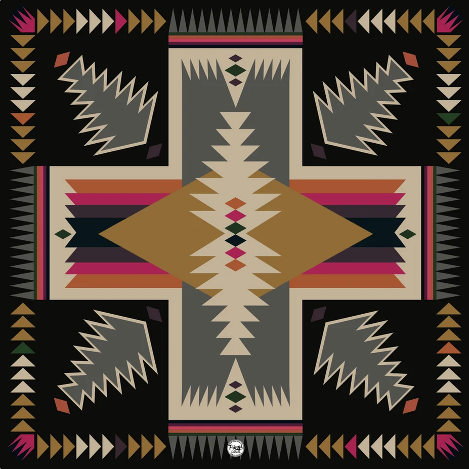Cross Me Black Long Tall Scarf