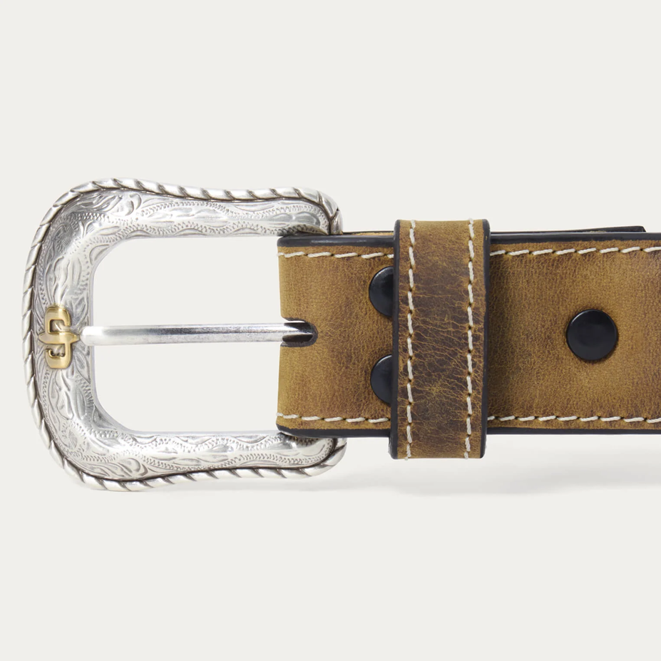 Contrast Stitch Western Tab Belt