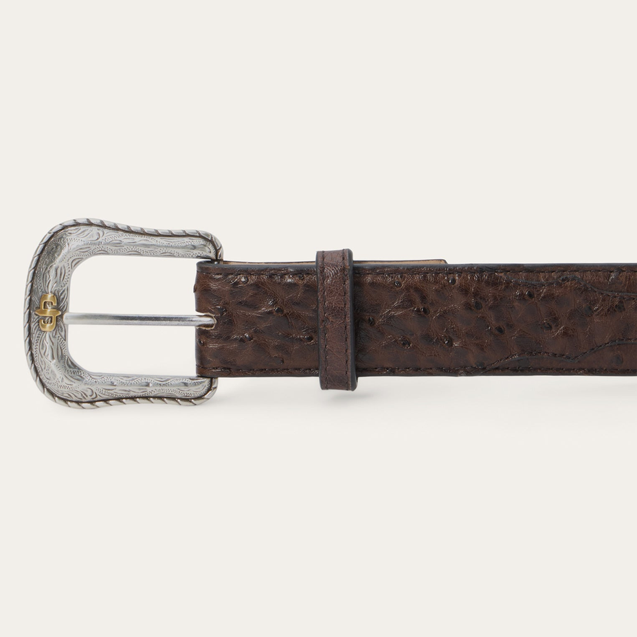 Ostrich Western Tab Belt